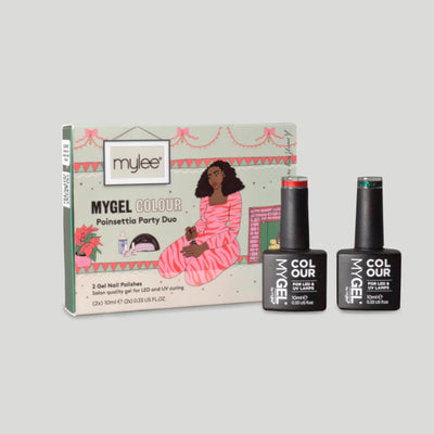 Mylee Christmas duo of hybrid nail polishes Poinsettia Party Collection - 2x10ml